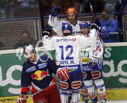 EBEL. Eishockey Bundesliga. VSV gegen EC Red Bull Salzburg.Torjubel VSV. Villach, am 29.9.2009.
Foto: Kuess 


---
pressefotos, pressefotografie, kuess, qs, qspictures, sport, bild, bilder, bilddatenbank