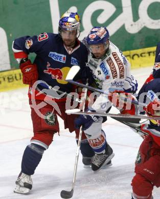 EBEL. Eishockey Bundesliga. VSV gegen EC Red Bull Salzburg. Gerhard Unterluggauer, (VSV), Michael Schiechl (Salzburg). Villach, am 29.9.2009.
Foto: Kuess 


---
pressefotos, pressefotografie, kuess, qs, qspictures, sport, bild, bilder, bilddatenbank