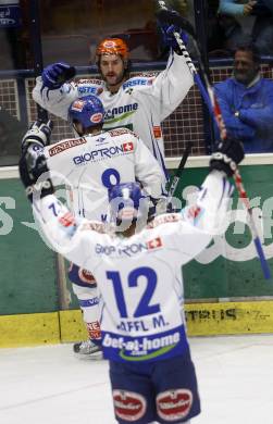 EBEL. Eishockey Bundesliga. VSV gegen EC Red Bull Salzburg. Torjubel Kiel McLeod (VSV). Villach, am 29.9.2009.
Foto: Kuess 


---
pressefotos, pressefotografie, kuess, qs, qspictures, sport, bild, bilder, bilddatenbank