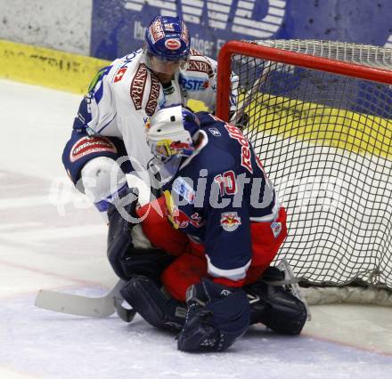 EBEL. Eishockey Bundesliga. VSV gegen EC Red Bull Salzburg. Jonathan Ferland, (VSV), Robert Goepfert (Salzburg). Villach, am 29.9.2009.
Foto: Kuess 


---
pressefotos, pressefotografie, kuess, qs, qspictures, sport, bild, bilder, bilddatenbank