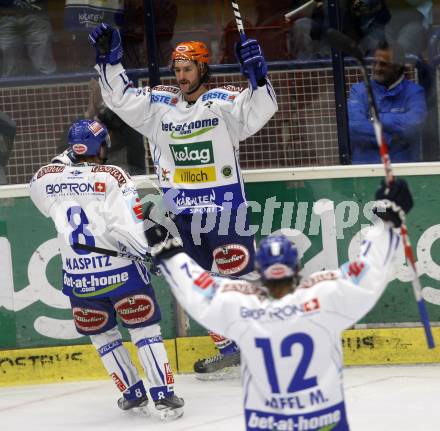 EBEL. Eishockey Bundesliga. VSV gegen EC Red Bull Salzburg. Torjubel Kiel McLeod (VSV). Villach, am 29.9.2009.
Foto: Kuess 


---
pressefotos, pressefotografie, kuess, qs, qspictures, sport, bild, bilder, bilddatenbank