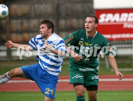 Fussball. Kaerntner Liga. VSV gegen SV Lendorf. Stresch Stefan (VSV), Nagy Mario (Lendorf). Villach, 10.10.2009. 
Foto: Kuess

---
pressefotos, pressefotografie, kuess, qs, qspictures, sport, bild, bilder, bilddatenbank