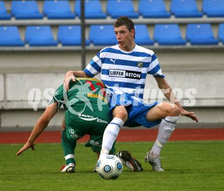 Fussball. Kaerntner Liga. VSV gegen SV Lendorf. Hrstic Nico (VSV), Morgenstern Christoph (Lendorf). Villach, 10.10.2009. 
Foto: Kuess

---
pressefotos, pressefotografie, kuess, qs, qspictures, sport, bild, bilder, bilddatenbank