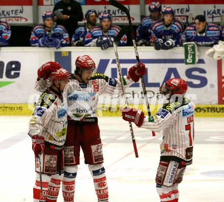 EBEL. Eishockey Bundesliga. EC Pasut VSV gegen KAC.  Torjubel KAC. Villach, am 11.10.2009.
Foto: Nadja Kuess 


---
pressefotos, pressefotografie, kuess, qs, qspictures, sport, bild, bilder, bilddatenbank