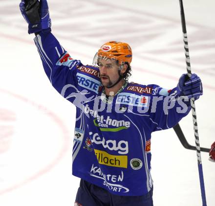 EBEL. Eishockey Bundesliga. EC Pasut VSV gegen KAC.  Torjubel Kiel McLeod (VSV). Villach, am 11.10.2009.
Foto: Nadja Kuess 


---
pressefotos, pressefotografie, kuess, qs, qspictures, sport, bild, bilder, bilddatenbank