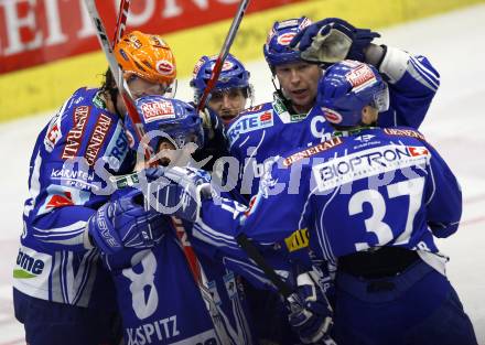 EBEL. Eishockey Bundesliga. EC Pasut VSV gegen KAC.  Torjubel VSV. Villach, am 11.10.2009.
Foto: Kuess 


---
pressefotos, pressefotografie, kuess, qs, qspictures, sport, bild, bilder, bilddatenbank