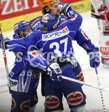 EBEL. Eishockey Bundesliga. EC Pasut VSV gegen KAC.  Torjubel VSV. Villach, am 11.10.2009.
Foto: Kuess 


---
pressefotos, pressefotografie, kuess, qs, qspictures, sport, bild, bilder, bilddatenbank