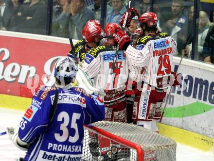 EBEL. Eishockey Bundesliga. EC Pasut VSV gegen KAC.  Torjubel KAC. Villach, am 11.10.2009.
Foto: Nadja Kuess 


---
pressefotos, pressefotografie, kuess, qs, qspictures, sport, bild, bilder, bilddatenbank