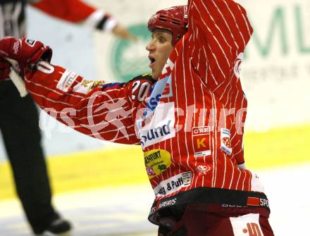 EBEL. Eishockey Bundesliga. KAC gegen HK Acroni Jesenice. Torjubel Mike Craig. Klagenfurt, am 13.10.2009.
Foto: Kuess 

---
pressefotos, pressefotografie, kuess, qs, qspictures, sport, bild, bilder, bilddatenbank