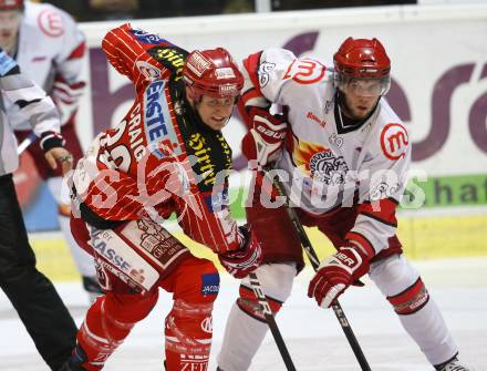 EBEL. Eishockey Bundesliga. KAC gegen HK Acroni Jesenice.  Mike Craig, (KAC), Sabahudin Kovacevic (Jesenice). Klagenfurt, am 13.10.2009.
Foto: Kuess 

---
pressefotos, pressefotografie, kuess, qs, qspictures, sport, bild, bilder, bilddatenbank