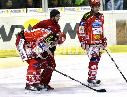 EBEL. Eishockey Bundesliga. KAC gegen HK Acroni Jesenice.  Christoph Brandner, Jeffrey Tory (KAC). Klagenfurt, am 13.10.2009.
Foto: Nadja Kuess 

---
pressefotos, pressefotografie, kuess, qs, qspictures, sport, bild, bilder, bilddatenbank