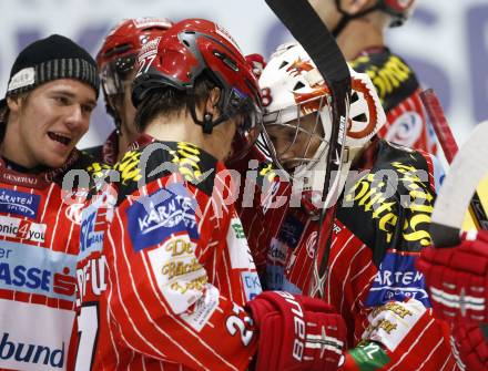 EBEL. Eishockey Bundesliga. KAC gegen HK Acroni Jesenice. Jubel KAC. Klagenfurt, am 13.10.2009.
Foto: Kuess 

---
pressefotos, pressefotografie, kuess, qs, qspictures, sport, bild, bilder, bilddatenbank