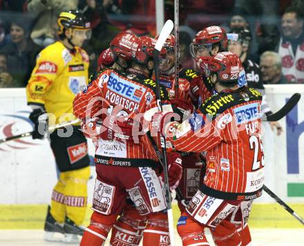 EBEL. Eishockey Bundesliga. KAC gegen EV Vienna Capitals. Torjubel KAC. Klagenfurt, am 16.10.2009.
Foto: Kuess 

---
pressefotos, pressefotografie, kuess, qs, qspictures, sport, bild, bilder, bilddatenbank