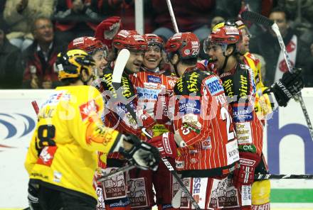 EBEL. Eishockey Bundesliga. KAC gegen EV Vienna Capitals. Torjubel KAC. Klagenfurt, am 16.10.2009.
Foto: Kuess 

---
pressefotos, pressefotografie, kuess, qs, qspictures, sport, bild, bilder, bilddatenbank