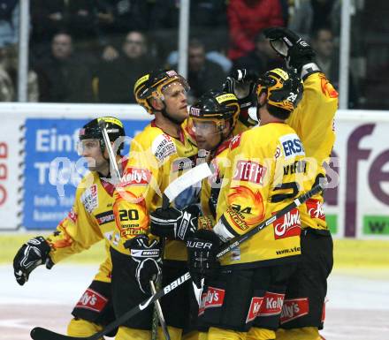 EBEL. Eishockey Bundesliga. KAC gegen EV Vienna Capitals.  Torjubel Caps. Klagenfurt, am 16.10.2009.
Foto: Kuess 

---
pressefotos, pressefotografie, kuess, qs, qspictures, sport, bild, bilder, bilddatenbank