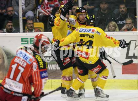 EBEL. Eishockey Bundesliga. KAC gegen EV Vienna Capitals.  Torjubel Caps. Klagenfurt, am 16.10.2009.
Foto: Kuess 

---
pressefotos, pressefotografie, kuess, qs, qspictures, sport, bild, bilder, bilddatenbank