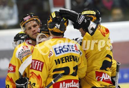 EBEL. Eishockey Bundesliga. KAC gegen EV Vienna Capitals. Torjubel Caps. Klagenfurt, am 16.10.2009.
Foto: Kuess 

---
pressefotos, pressefotografie, kuess, qs, qspictures, sport, bild, bilder, bilddatenbank