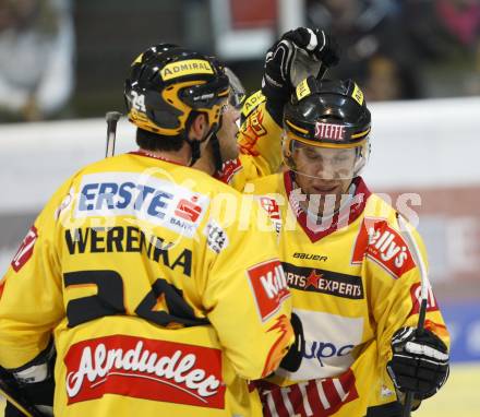 EBEL. Eishockey Bundesliga. KAC gegen EV Vienna Capitals. Torjubel Caps. Klagenfurt, am 16.10.2009.
Foto: Kuess 

---
pressefotos, pressefotografie, kuess, qs, qspictures, sport, bild, bilder, bilddatenbank