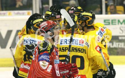 EBEL. Eishockey Bundesliga. KAC gegen EV Vienna Capitals. Torjubel Caps. Klagenfurt, am 16.10.2009.
Foto: Kuess 

---
pressefotos, pressefotografie, kuess, qs, qspictures, sport, bild, bilder, bilddatenbank