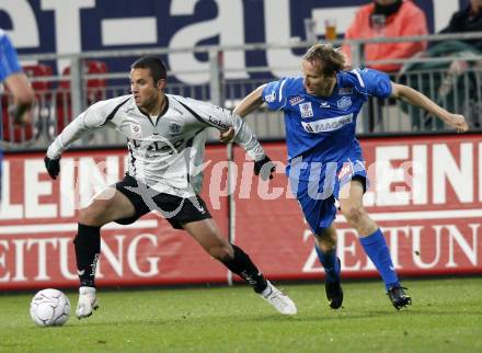 Fussball. Tipp3-Bundesliga. SK Austria Kaernten gegen Magna Wiener Neustadt. Andre Schembri, (Austria Kaernten), PavelKostal (Wiener Neustadt). Klagenfurt, 17.10.2009. 
Foto: Kuess

---
pressefotos, pressefotografie, kuess, qs, qspictures, sport, bild, bilder, bilddatenbank