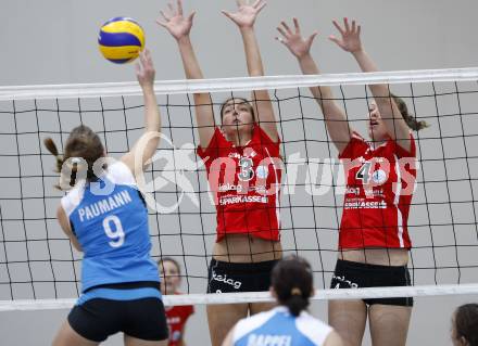 Volleyball. OEVV Cup. ATSC Wildcats gegen Melk. Lina Sabine GORBACH, Samira MAUCH (Wildcats). Klagenfurt, am 18.10.2009.
Foto: Kuess

---
pressefotos, pressefotografie, kuess, qs, qspictures, sport, bild, bilder, bilddatenbank