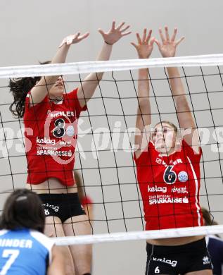 Volleyball. OEVV Cup. ATSC Wildcats gegen Melk. Rosalinda Marie SEIDL, Birgit WUESTENHAGEN (Wildcats). Klagenfurt, am 18.10.2009.
Foto: Kuess

---
pressefotos, pressefotografie, kuess, qs, qspictures, sport, bild, bilder, bilddatenbank