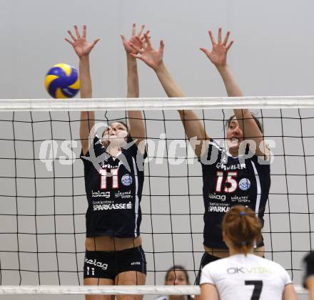 Volleyball MEVZA. ATSC Wildcats gegen Vital Ljubljana. Anna Hoedl, Anna Cmaylo (Wildcats). Klagenfurt, am 14.10.2009.
Foto: Kuess
---
pressefotos, pressefotografie, kuess, qs, qspictures, sport, bild, bilder, bilddatenbank