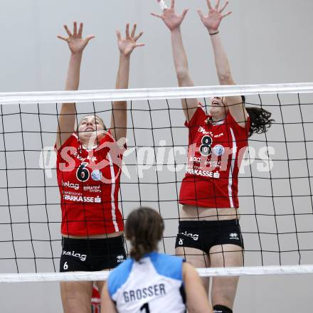 Volleyball. OEVV Cup. ATSC Wildcats gegen Melk. SEIDL Rosalinda, Birgit WUESTENHAGEN (Wildcats). Klagenfurt, am 18.10.2009.
Foto: Kuess

---
pressefotos, pressefotografie, kuess, qs, qspictures, sport, bild, bilder, bilddatenbank