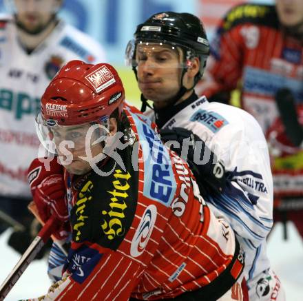 EBEL. Eishockey Bundesliga. KAC gegen Alba Volan SAPA Fehervar AV19.  David Schuller, (KAC), Daniel Fekete (Alba Volan). Klagenfurt, am 23.10.2009.
Foto: Kuess 

---
pressefotos, pressefotografie, kuess, qs, qspictures, sport, bild, bilder, bilddatenbank