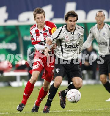 Fussball. Tipp3-Bundesliga. SK Austria Kelag Kaernten gegen SV Superfund Kapfenberg. Fernando Troyansky,  (Austria Kaernten) Deni Alar (Kapfenberg). Klagenfurt, 24.10.2009.
Foto: Kuess  

---
pressefotos, pressefotografie, kuess, qs, qspictures, sport, bild, bilder, bilddatenbank