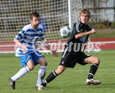 Fussball. Kaerntner Liga. VSV gegen Rapid Lienz A. Stresch Stefan (VSV) Ebner Markus (Rapid Lienz A). Villach, 24.10.2009.
Foto: Kuess

---
pressefotos, pressefotografie, kuess, qs, qspictures, sport, bild, bilder, bilddatenbank