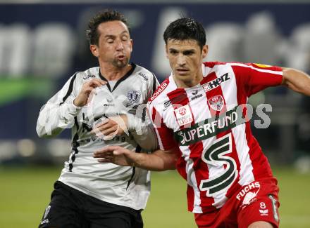 Fussball. Tipp3-Bundesliga. SK Austria Kelag Kaernten gegen SV Superfund Kapfenberg. Matthias Dollinger,  (Austria Kaernten) Mario Majstorovic (Kapfenberg). Klagenfurt, 24.10.2009.
Foto: Kuess  

---
pressefotos, pressefotografie, kuess, qs, qspictures, sport, bild, bilder, bilddatenbank