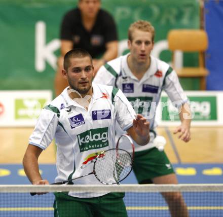 Badminton Bundesliga. ASKOE Kelag Kaernten gegen BSC70 Linz. Julian Hristof, Michael Trojan (Kaernten). Klagenfurt, am 25.10.2009.
Foto: Kuess
---
pressefotos, pressefotografie, kuess, qs, qspictures, sport, bild, bilder, bilddatenbank