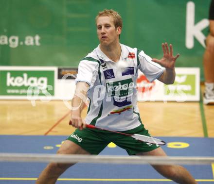 Badminton Bundesliga. ASKOE Kelag Kaernten gegen BSC70 Linz. Michael Trojan (Kaernten). Klagenfurt, am 25.10.2009.
Foto: Kuess
---
pressefotos, pressefotografie, kuess, qs, qspictures, sport, bild, bilder, bilddatenbank