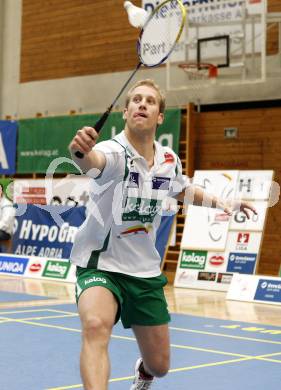 Badminton Bundesliga. ASKOE Kelag Kaernten gegen WBH Wien. Michael Trojan (Kaernten). Klagenfurt, am 26.10.2009.
Foto: Kuess
---
pressefotos, pressefotografie, kuess, qs, qspictures, sport, bild, bilder, bilddatenbank