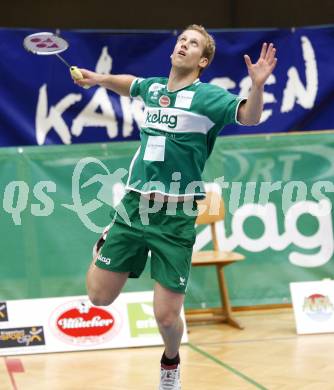 Badminton Bundesliga. ASKOE Kelag Kaernten gegen WBH Wien. Michael Trojan (Kaernten). Klagenfurt, am 26.10.2009.
Foto: Kuess
---
pressefotos, pressefotografie, kuess, qs, qspictures, sport, bild, bilder, bilddatenbank