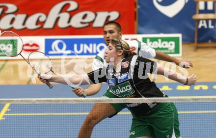 Badminton Bundesliga. ASKOE Kelag Kaernten gegen WBH Wien. Belinda Heber, Julian Hristov (Kaernten). Klagenfurt, am 26.10.2009.
Foto: Kuess
---
pressefotos, pressefotografie, kuess, qs, qspictures, sport, bild, bilder, bilddatenbank