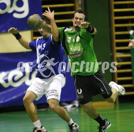 Handball Bundesliga. HCK59 gegen Stockerau. Patrick Jochum (HCK), Bohn (Stockerau). Viktring, am 26.10.2009.
Foto: Kuess
---
pressefotos, pressefotografie, kuess, qs, qspictures, sport, bild, bilder, bilddatenbank