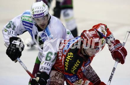 EBEL. Eishockey Bundesliga. KAC gegen HDD TILIA Olimpija Ljubljana.  Paul Schellander, (KAC), Matt Higgins (Ljubljana). Klagenfurt, am 27.10.2009.
Foto: Kuess 

---
pressefotos, pressefotografie, kuess, qs, qspictures, sport, bild, bilder, bilddatenbank