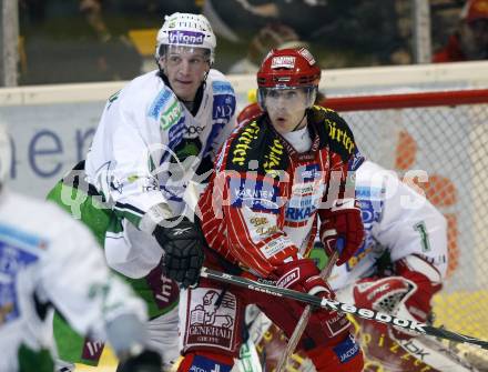 EBEL. Eishockey Bundesliga. KAC gegen HDD TILIA Olimpija Ljubljana.  Dieter Kalt, (KAC), Bostjan Groznik (Ljubljana). Klagenfurt, am 27.10.2009.
Foto: Kuess 

---
pressefotos, pressefotografie, kuess, qs, qspictures, sport, bild, bilder, bilddatenbank