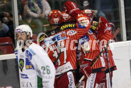 EBEL. Eishockey Bundesliga. KAC gegen HDD TILIA Olimpija Ljubljana.  Torjubel KAC. Klagenfurt, am 27.10.2009.
Foto: Kuess 

---
pressefotos, pressefotografie, kuess, qs, qspictures, sport, bild, bilder, bilddatenbank