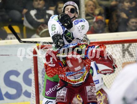 EBEL. Eishockey Bundesliga. KAC gegen HDD TILIA Olimpija Ljubljana.  Dieter Kalt, (KAC), Bostjan Groznik (Ljubljana). Klagenfurt, am 27.10.2009.
Foto: Kuess 

---
pressefotos, pressefotografie, kuess, qs, qspictures, sport, bild, bilder, bilddatenbank