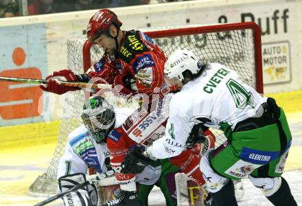 EBEL. Eishockey Bundesliga. KAC gegen HDD TILIA Olimpija Ljubljana.  Jeff Shantz, (KAC), Ales Sila, Igor Cvetek (Ljubljana). Klagenfurt, am 27.10.2009.
Foto: Kuess 

---
pressefotos, pressefotografie, kuess, qs, qspictures, sport, bild, bilder, bilddatenbank