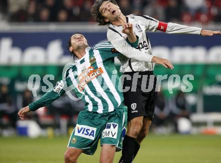 Fussball. Tipp3-Bundesliga. SK Austria Kelag Kaernten gegen Rapid Wien.  Jocelyn Blanchard, (Austria Kaernten), Branko Boskovic (Rapid). Klagenfurt, 28.10.2009.
Foto: Kuess  

---
pressefotos, pressefotografie, kuess, qs, qspictures, sport, bild, bilder, bilddatenbank