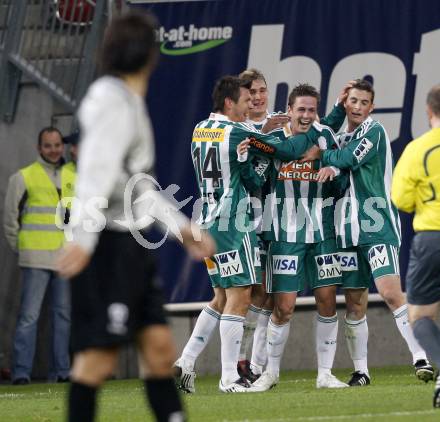 Fussball. Tipp3-Bundesliga. SK Austria Kelag Kaernten gegen Rapid Wien.  Torjubel Rapid. Klagenfurt, 28.10.2009.
Foto: Kuess  

---
pressefotos, pressefotografie, kuess, qs, qspictures, sport, bild, bilder, bilddatenbank