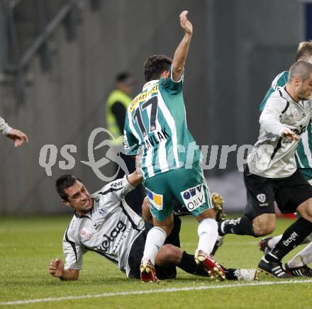 Fussball. Tipp3-Bundesliga. SK Austria Kelag Kaernten gegen Rapid Wien.  Martin Zivny, (Austria Kaernten), Veli Kavlak (Rapid). Klagenfurt, 28.10.2009.
Foto: Kuess  

---
pressefotos, pressefotografie, kuess, qs, qspictures, sport, bild, bilder, bilddatenbank