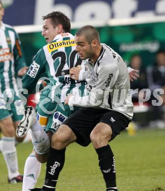 Fussball. Tipp3-Bundesliga. SK Austria Kelag Kaernten gegen Rapid Wien.  Marco Salvatore, (Austria Kaernten), Rene Gartler (Rapid). Klagenfurt, 28.10.2009.
Foto: Kuess  

---
pressefotos, pressefotografie, kuess, qs, qspictures, sport, bild, bilder, bilddatenbank