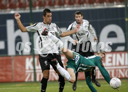 Fussball. Tipp3-Bundesliga. SK Austria Kelag Kaernten gegen Rapid Wien.  Martin Zivny, (Austria Kaernten), Nikica jelavic (Rapid). Klagenfurt, 28.10.2009.
Foto: Kuess  

---
pressefotos, pressefotografie, kuess, qs, qspictures, sport, bild, bilder, bilddatenbank