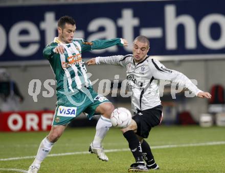 Fussball. Tipp3-Bundesliga. SK Austria Kelag Kaernten gegen Rapid Wien.  Marco Salvatore, (Austria Kaernten), Hamdi Salihi (Rapid). Klagenfurt, 28.10.2009.
Foto: Kuess  

---
pressefotos, pressefotografie, kuess, qs, qspictures, sport, bild, bilder, bilddatenbank