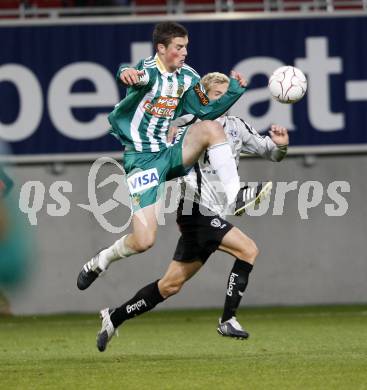 Fussball. Tipp3-Bundesliga. SK Austria Kelag Kaernten gegen Rapid Wien.  Thomas Hinum, (Austria Kaernten), Christopher Drazan (Rapid). Klagenfurt, 28.10.2009.
Foto: Kuess  

---
pressefotos, pressefotografie, kuess, qs, qspictures, sport, bild, bilder, bilddatenbank